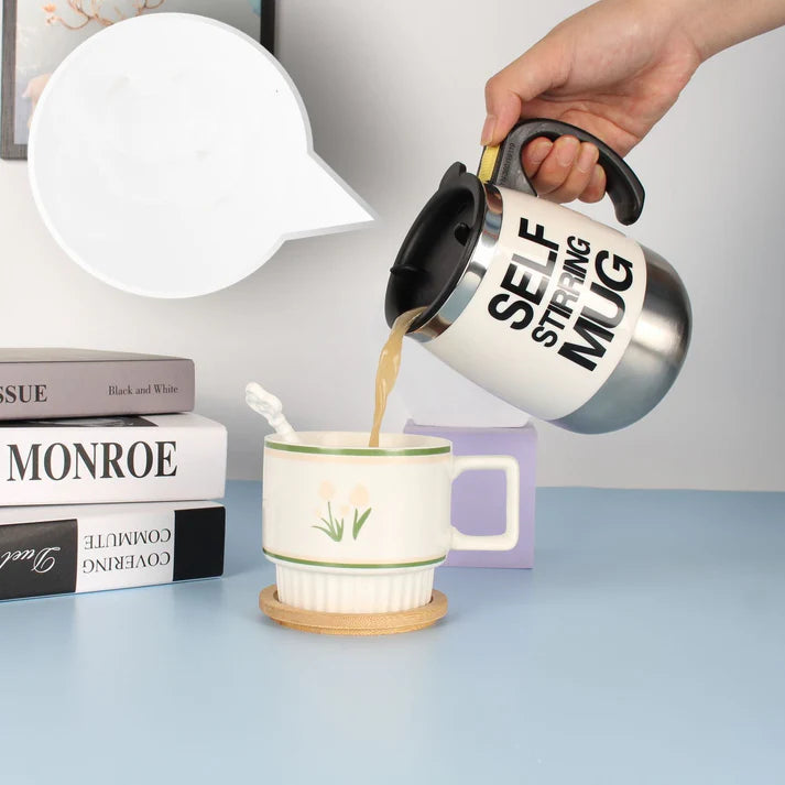 &quot;Electric Self Stirring Mug – Stainless Steel Automatic Coffee Mixer&quot;
